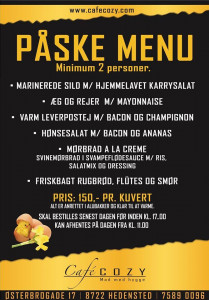 Påskemenu hos Café Cozy 